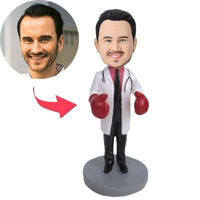 Boxing doctor Custom Bobblehead With Engraved Text